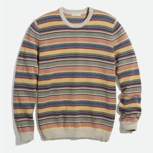 Marine Layer x Lost & Found Palomarin Sweater Jacquard Crewneck Pullover Medium